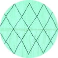 thumbnail image 1 of Ahgly Company Machine Washable Indoor Round Solid Turquoise Blue Modern Area Rugs, 6' Round, 1 of 4