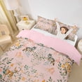 thumbnail image 3 of Erosebridal Tropical Flower Twin Bedding, Woodland Animal Wolf Deer Duvet Cover Set, Pink Reversible, 2pcs 1 Duvet Cover and 1 Pillowcase, No Comforter, 3 of 6