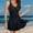 Black, variant on Baqcunre Women's V Neck One Piece Skirt Swimsuit Ruched Retro Swimdress Bathing Suit Pink M