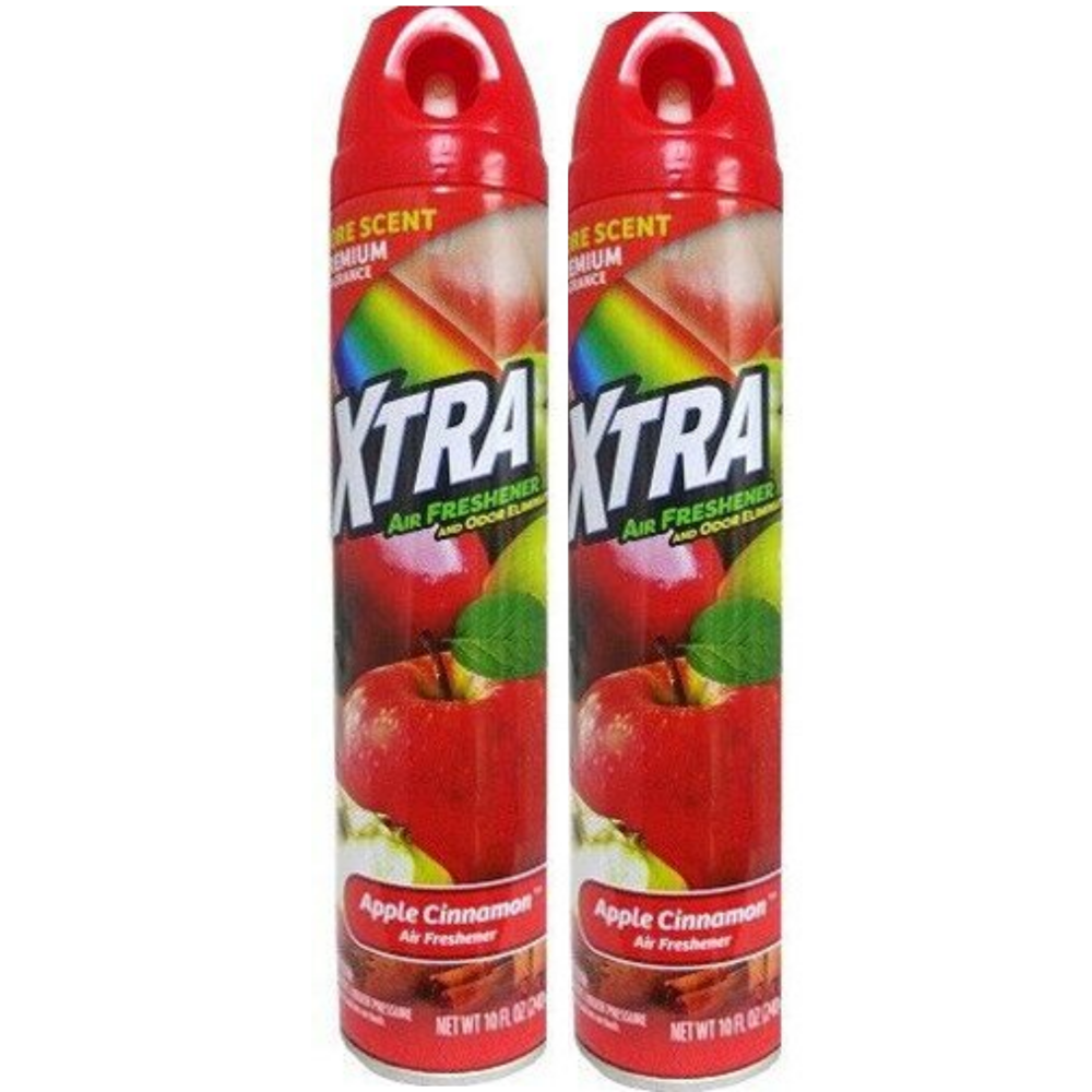 2 Pack XTRA OdorEliminating Apple Cinnamon Air Freshener Spray 10 oz. Bundle Deal