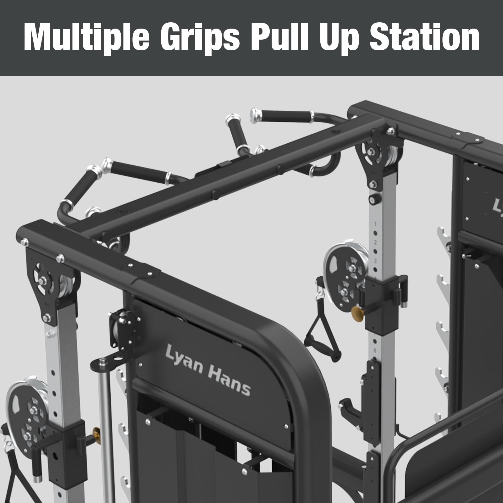 Functional Trainer Smith Machine for Commercial, Multifunctional Cable Crossover Exercise Machine, All in One Home Gym System, Workout Weight Machine for Strength Training, Compact Fitness Equipment