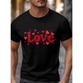 thumbnail image 3 of Men's T-Shirt,Short Sleeve Tee Shirt Casual Tops Valentines Day Love Text Crew Neck T Shirts for Men, 3 of 8