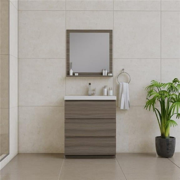30 in. Paterno Modern Freestanding Bathroom Vanity, Gray