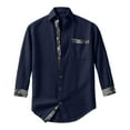 thumbnail image 4 of USNSM Men's Hawaiian Shirt Linen Long Sleeve Regular Fit Collar Button Down Shirt Casual Print Shirts with Pocket Blue M, 4 of 6