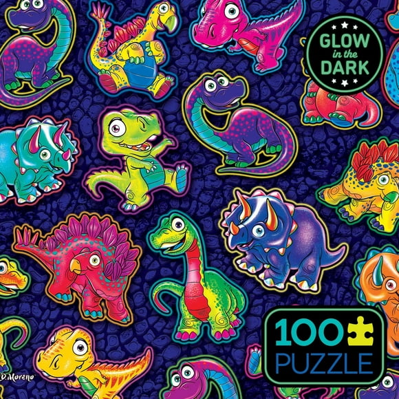 Ceaco Glow Dinosaure Autocollant Collage 100pc Puzzle Enfants
