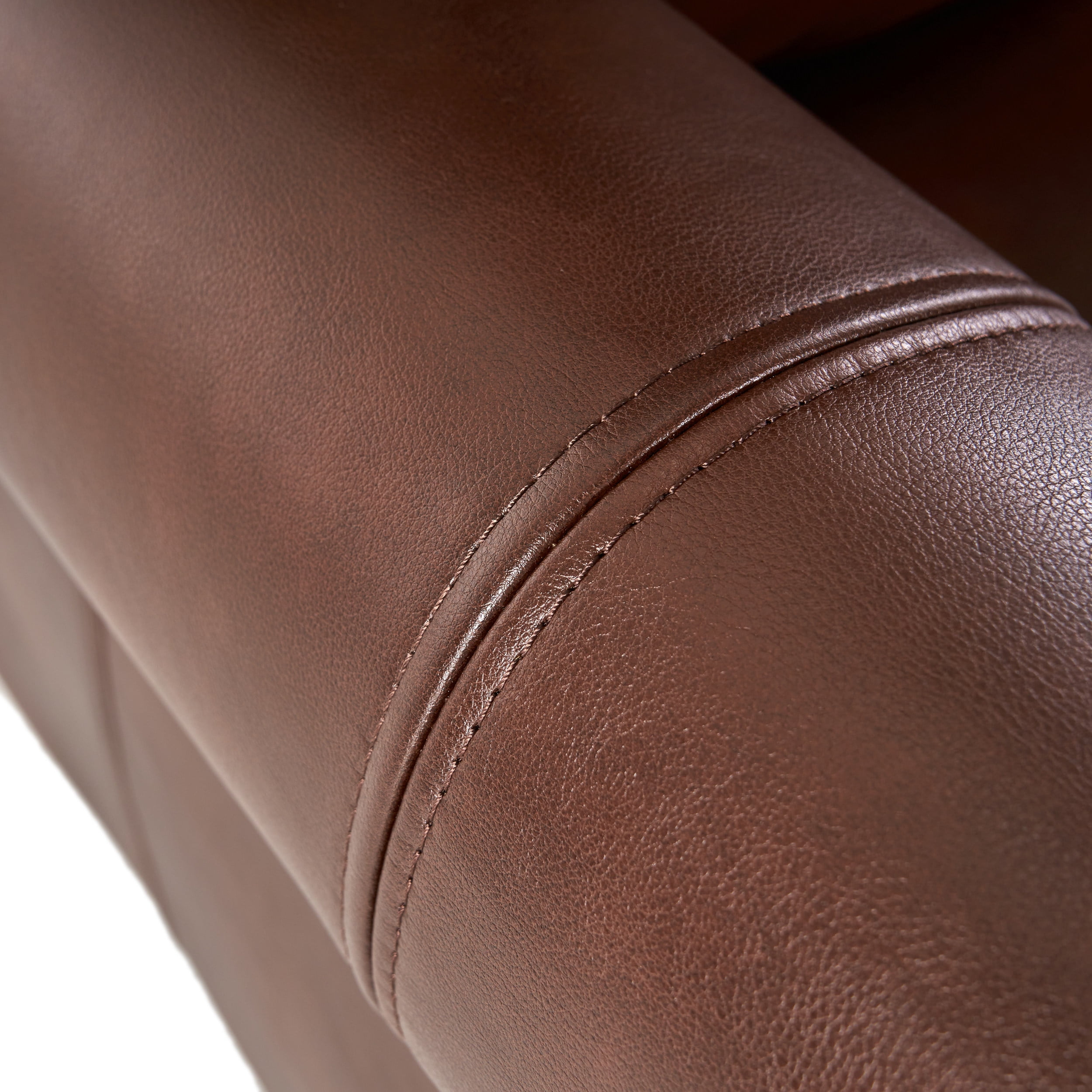 Ember Interiors Nathan Standard 2-Tone Brown Faux Leather Nailhead Recliner