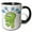 Black/White, variant on 3drose, Silly Green Friendly Alien Cartoon Monster, 11oz Mug