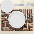 thumbnail image 3 of Ambesonne Rustic Place Mats Set of 4, American Barn Western Farm, Standard Size, Paprika Caramel and Dark Teal, 3 of 5