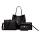 thumbnail image 1 of 4 piezas de bolso de cuero para mujer, bolso de mano, bolso de hombro, bolso de hombro, bolsos Negro Colcomx Bolsos de hombro Cartera de embrague, 1 of 7