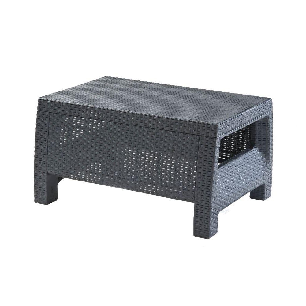 Keter Corfu All Weather Resin 4 Piece Patio Conversation Set Charcoal 212584 Walmart Com Walmart Com