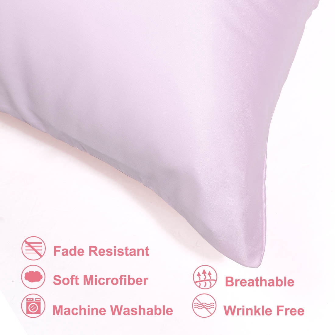 Unique Bargains 6 Pack Satin Pillowcase with Zipper, Travel, Lavender Gray
