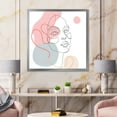 thumbnail image 3 of Designart 'One Line Drawing of Young Girl In Pastel Tones' Modern Framed Art Print, 3 of 4