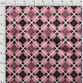 thumbnail image 3 of oneOone Georgette Viscose Light Pink Fabric Argyle Check Quilting Supplies Print Sewing Fabric By The Yard 42 Inches Wide, 3 of 4