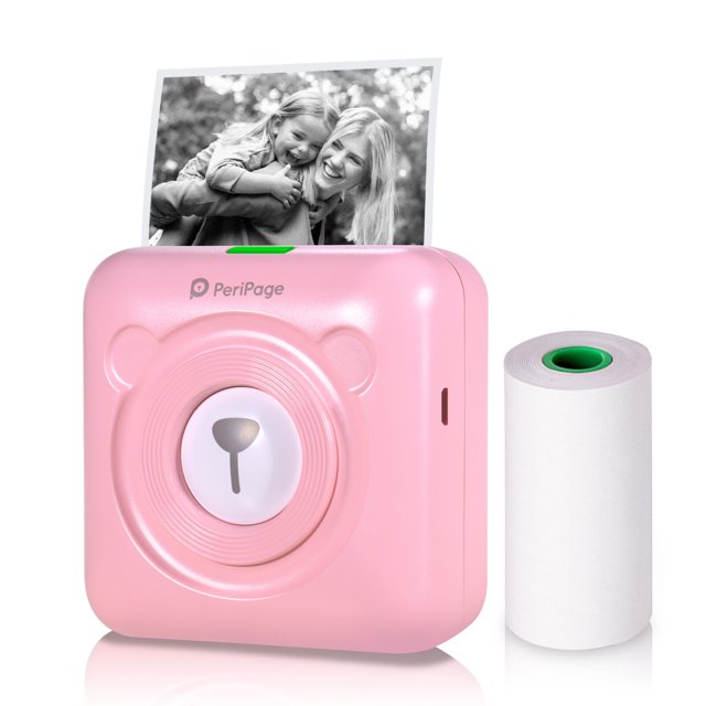 Riwcyla A6 Pocket Printer HD 304DPI Wireless Thermal Printer Picture Photo Label Memo Notes Journal Receipt Paper Instant Printer Sticker AR Photo Function Inkless Printing Compatible with Android