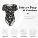 thumbnail image 4 of Balery Anchor Body de cuello redondo de manga corta para mujer Tops de manga corta Tops básicos-Medium, 4 of 7