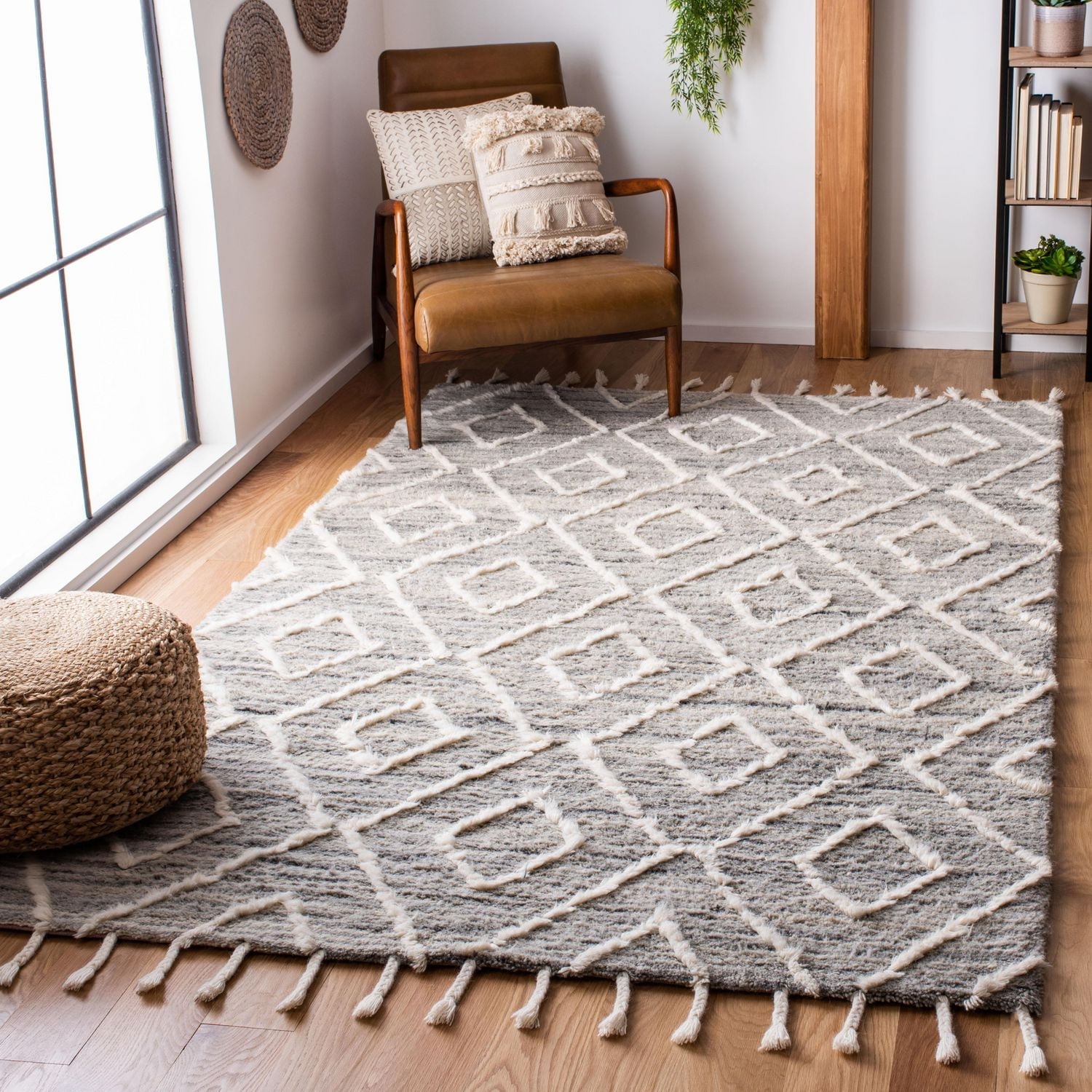 SAFAVIEH Casablanca Cleves Geometric Diamonds Shag Area Rug