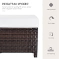 thumbnail image 4 of Handwoven Black PE Rattan Ottoman - Versatile Coffee Table & Footrest, 4" Cream Cushion, Steel Frame, 352lb Capacity, Waterproof, Fade-Resistant, Indoor/Outdoor Use, 4 of 7