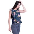 thumbnail image 2 of Moomaya Summer Tops Women Printed Sleeveless Tops Women Ruffle Casual Crop Top, 2 of 5