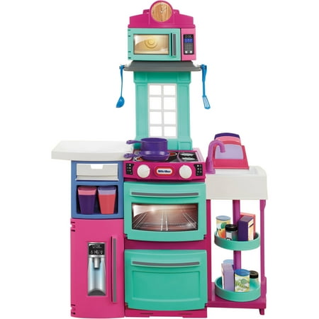 Little Tikes Cook 'n Store Kitchen, Pink with 32-piece Accessory (Little Tikes Wooden Kitchen Best Price)
