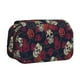thumbnail image 1 of Disketp Roses Skulls Estuche de Lápices de Doble Capa con Tapa Abatible y Cremallera, Organizador Escolar para Adolescentes y Adultos, 1 of 7