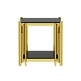 thumbnail image 5 of Holaki Gold Glass End Table Modern Living Room Table Black Sofa Side Table 1 Pcs, Golden Stainless Steel Metal Leg Square Tempered Glass Small Corner Table (Black, End Table), 5 of 8