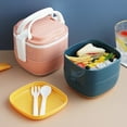thumbnail image 3 of PENGXIANG Office Worker Layered Lunch Box Student Microwave Oven Can Heat The Lunch Box With Tableware, 3 of 4