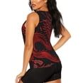 thumbnail image 3 of Balery Red Dragon On Black Camiseta sin mangas estampada ligera para mujer, tops de entrenamiento sin mangas, camisetas de yoga transpirables de secado rápido.-Medium, 3 of 7