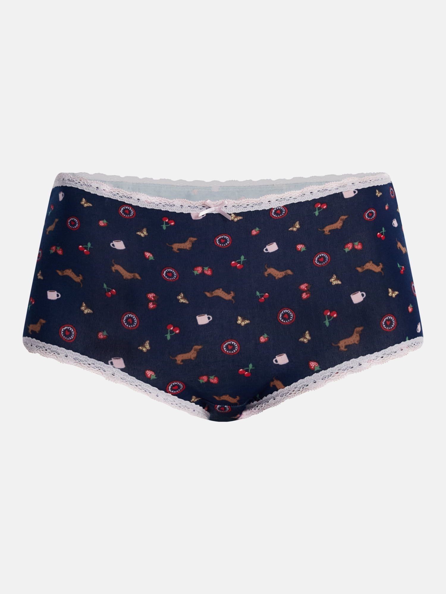 No Boundaries Women's Cotton Stretch Boy Shorts with Lace, 3-Pack, Sizes XS-XXXL