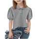 thumbnail image 2 of Odeerbi Camisas de Golf Para Niñas Peter Pan Collar Puff Camisas de Tenis de Manga Corta Uniforme Escolar, 2 of 6