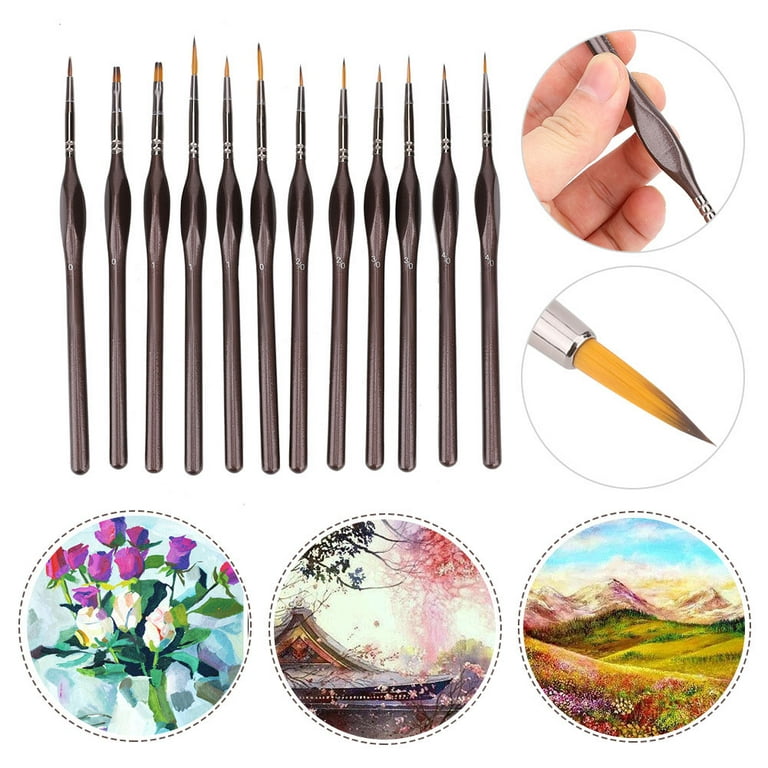 12PCS Professional Paint Brush, Fine Line Brushes, Drawing Supplies Student  School For Painter Home 12PCS Fine Liner Brushes 