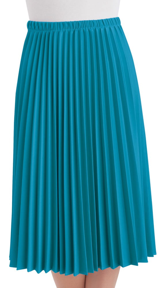 Women's Classic Pleated Mid-Length Jersey Knit Midi Skirt with ...