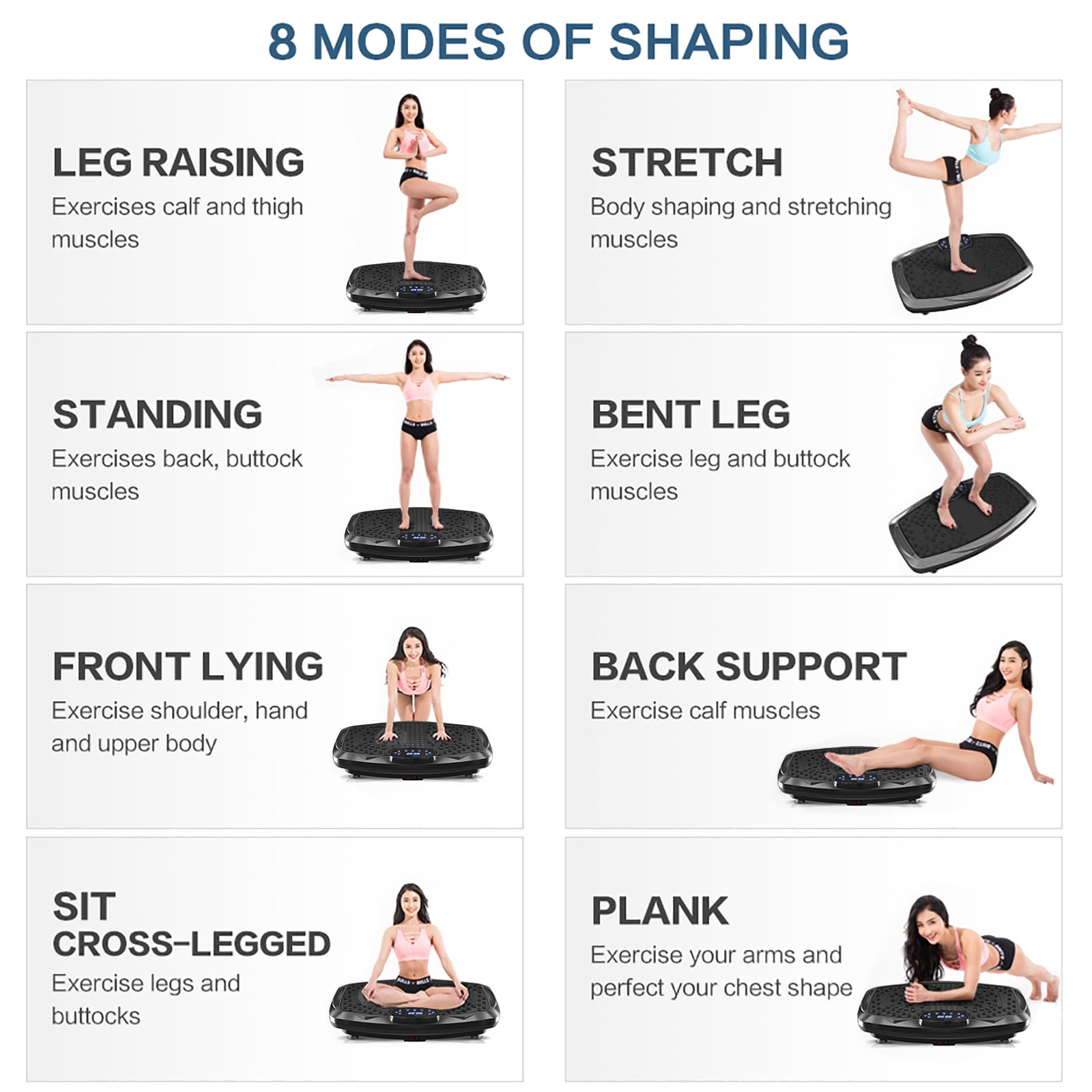Nimto Black Vibration Plate Exercise Machine Whole Body Workout Vibration Fitness Platform for Home Fitness and Weight Loss
