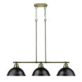 thumbnail image 6 of Golden Lighting 3602-3LP AB-BK Duncan Linear Pendant Light, Aged Brass, 6 of 7