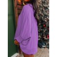 thumbnail image 4 of Top Dokotoo para mujer, moda primaveral, cuello en V, manga 3/4, color morado, 4 of 4