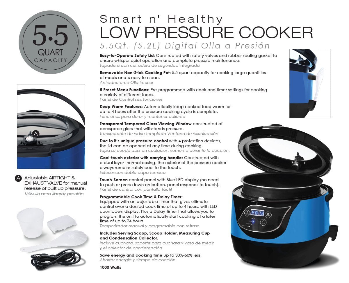 cooksessentials 4 qt. Non-Stick Electronic Pressure Cooker 