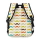 thumbnail image 4 of Disketp Colorful Mustache Mochila Estampada para Hombre y Mujer – Mochila Ligera Clásica con Múltiples Bolsillos para Universidad, Trabajo y Viajes-One Size, 4 of 5