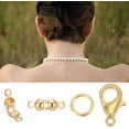 thumbnail image 7 of 30 Pcs Brass Lobster Claw Clasps 30 Pcs Open Jump Rings 30 Pcs Bead Tips Real 18K Gold Plated Jewelry Findings Kit Metal Necklace Clasps and Closures for Jewelry Repairing for DIY, 7 of 7