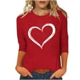 thumbnail image 1 of RXMEKW Haut à Manches 3/4, T-Shirt Ample à Manches Trois-Quarts et Col Rond Imprimé pour Femmes, 1 of 5