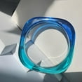 thumbnail image 5 of Chunky Transparent Colorful Acrylic Bracelet,Wide Thick  Round Bangle,Resin Simple Blue Gradient Neon Statement Bracelet for Wome, 5 of 7