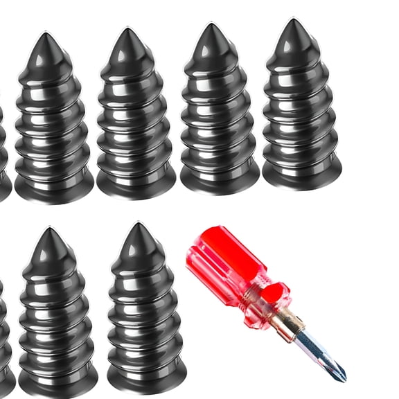 ZEPARO 10 Pieces Repair Tire Rubber Nail, Vacuum Repair Tire Kits, with Screwdriver, Tire Plug Kit Fast Repair Tire Tool for ATV 5.5mmx14mm