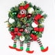 thumbnail image 5 of Corona de Navidad NikouMX Divertida Novedad Piernas Arpillera De Elfo 40 cm, 5 of 8