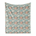 thumbnail image 1 of Abstract Soft Flannel Fleece Throw Blanket, Celestial Dashed Theme with Patched Cloud Sparrow Birds and Domestic Pigeons, Cozy Plush for Indoor and Outdoor Use, 70" x 90", Multicolor, by Ambesonne, 1 of 6