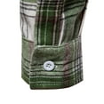 thumbnail image 7 of Blueek Men's Plaid Shirts Long Sleeve Pullover Top Patchwork Button Down Cardigans Fall Hooded Blouse,Green A,L, 7 of 7