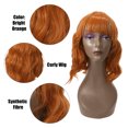 thumbnail image 4 of Unique Bargains Wigs for Women 16" Bright  Orange Curly Wig with Wig Cap 200g, 4 of 6