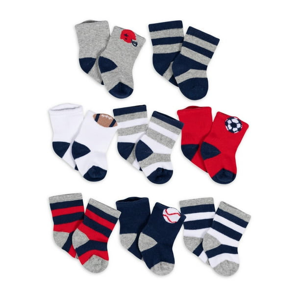 Gerber Baby Boy Jersey Crew WiggleProof Socks, 8Pack (03 Months 6/