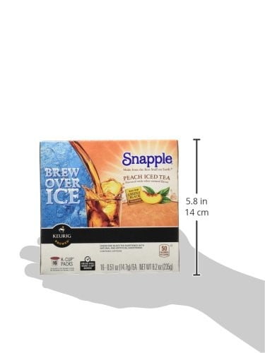 Snapple, Peach Flavored Iced Tea Keurig K-Cup Tea Pods, 16 Ct