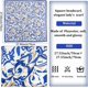 thumbnail image 2 of Pañuelo cuadrado de satén de poliéster con estampado floral vintage azul de 27,5 x 27,5 pulgadas, estilo bohemio, para el pelo, de seda, estampado, 2 of 9