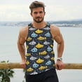 thumbnail image 6 of Gukieu Watercolor Bathyscaphe Print Men's Quick Dry Fitness Vest, Round Neck Sleeveless Fitness Bodybuilding Top-Medium, 6 of 7