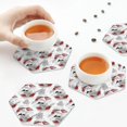 thumbnail image 3 of KLL Drink Coasters Set Hexagon of 4,PU Leather Absorbent Coasters Set Decorative Coffee Cup Coasters Housewarming Gift for Home Decor-Koi Fish, 3 of 5