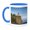 Blue/White, variant on 3drose, Minnesota, Lake Superior North Shore. Split Rock Lighthouse., 11oz Two-tone Red Mug